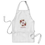Hair Stylist And Makeup Artist Burgundy Floral Adult Apron at Zazzle