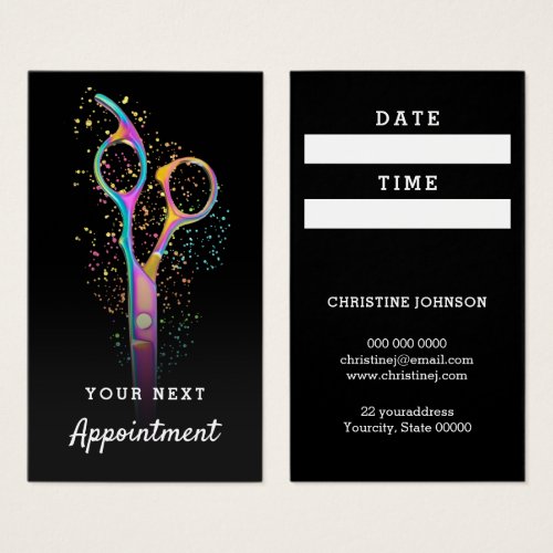 hair stylist appointment card