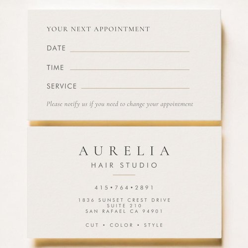 Hair Stylist Appointment Card