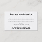 Hair stylist appointment card (Back)