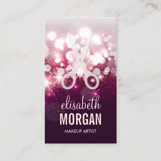Customizable Hair Stylist Appointment Card Pink Glitter Sparkle