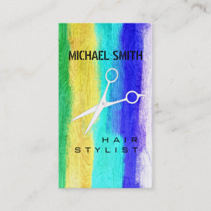 Hair Stylist Appointment Colorful Modern Wood #17 Card