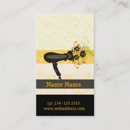 Golden Salon  Classy Hair Dryer Business Business Card