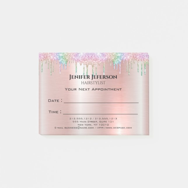 Hair Stylist Appointment Post-it® Notes (Front)