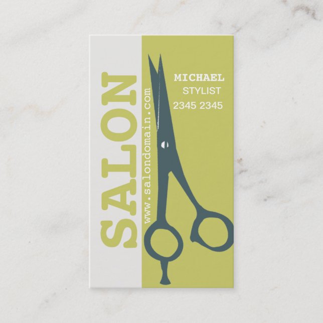 Hair Stylist Appointment Re-Booking Salon Scissors Card (Front)