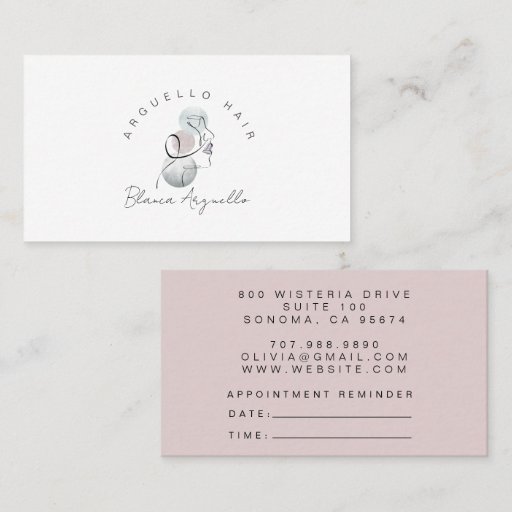 Customizable Hair Stylist Appointment Reminder & Business Card