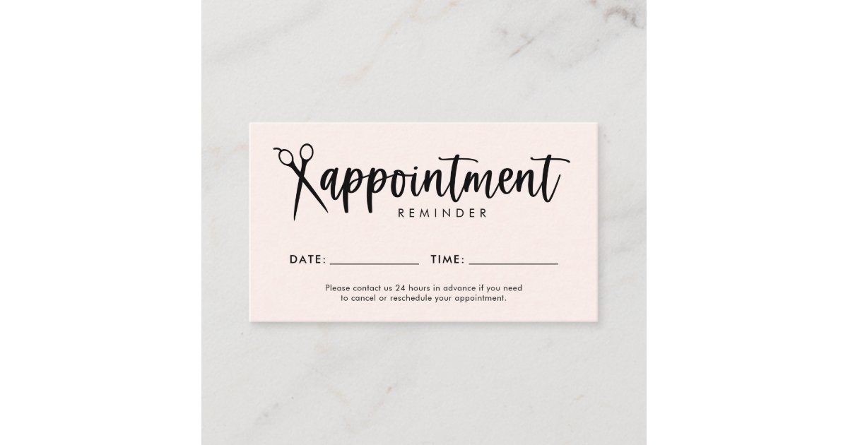 Hair Stylist Appointment Reminder Card Zazzle