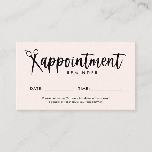 Hair Stylist Appointment Reminder Card (Front)