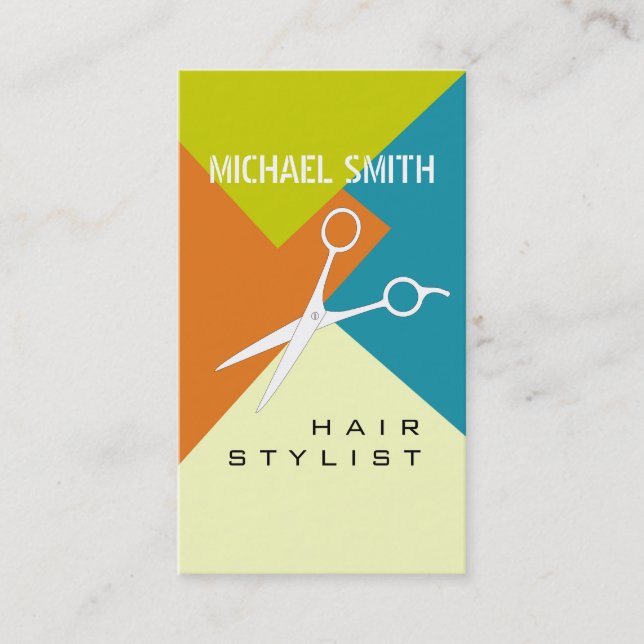 Hair Stylist Appointment Retro Color Pattern Card (Front)
