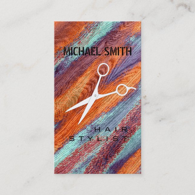 Hair Stylist Appointment Retro Color Wood (Front)