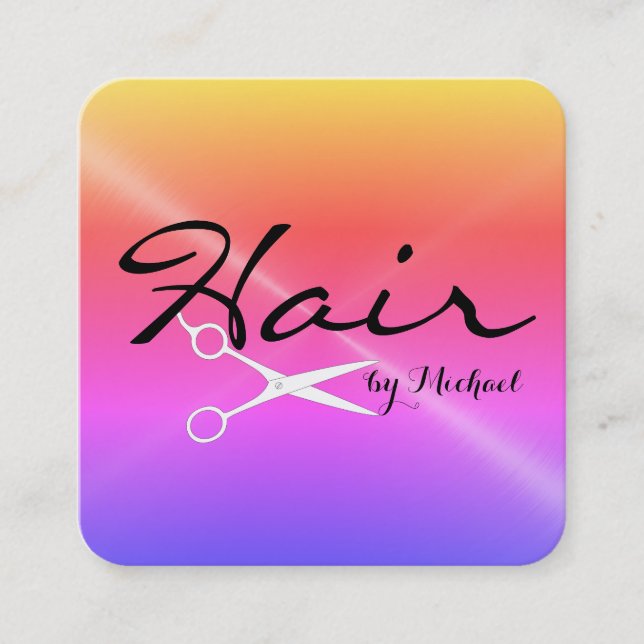 Hair Stylist Appointment Stainless Metal Look #2 (Front)