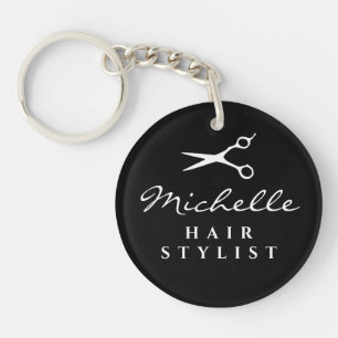 Hair stylist barber salon scissors custom acrylic keychain