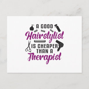 Hair Stylist Barber Scissors Therapy Gift Idea Postcard