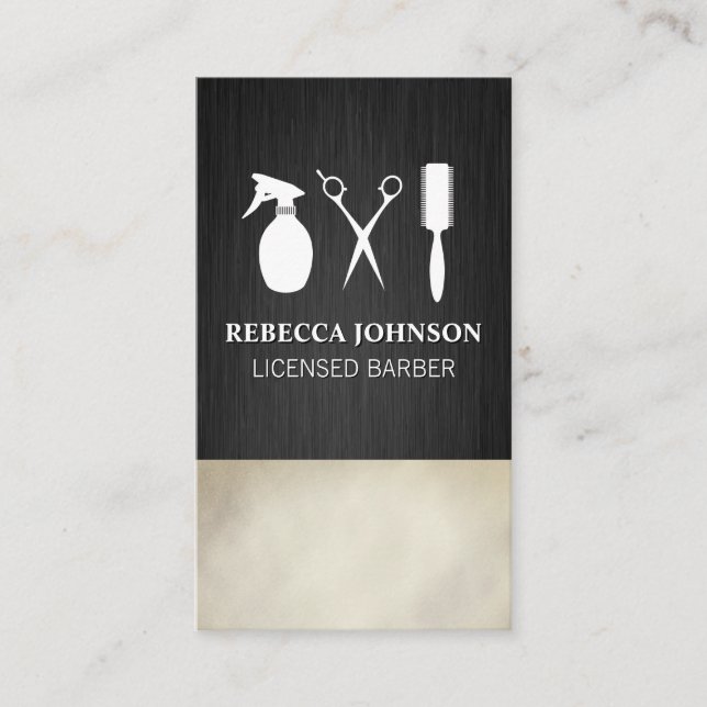 Hair Stylist Barber Tools | Stylish Business Card (Front)
