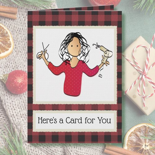 Hair Stylist Beautician Christmas Thank You Card 