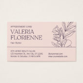 Hair Stylist Beauty Floral Appointment Card (Front)