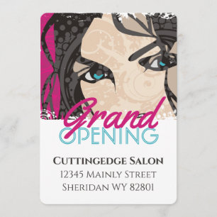 Hair stylist beauty salon grand opening invitation