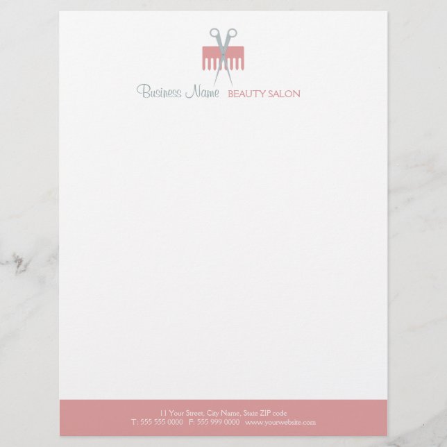 Hair Stylist Beauty Salon letterhead (Front)