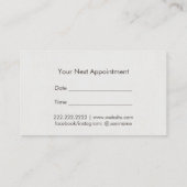 Hair Stylist Beauty Salon Professional Appointment Card (Back)