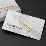 Hair Stylist Beauty Salon Trendy White Marble Business Card at Zazzle
