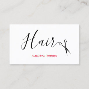 Hair Stylist - Black and Red Business Card