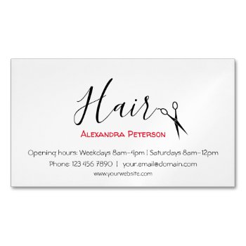Hair Stylist - Black And Red Business Card Magnet by Frankipeti at Zazzle