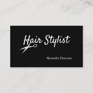 Hair Stylist - Black and White Scissors Business Card