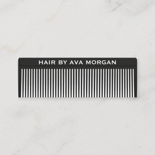 Hair Stylist Black Comb Modern Salon Mini Business Card