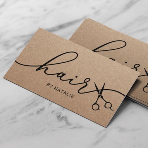 Customizable Hair Stylist Black Scissor Minimalist Beauty Salon Business Card