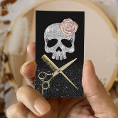 Sale 50% Off  Vintage Barber Shop Skull Scissors Business Card