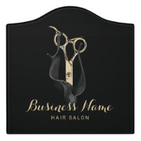 Hair Stylist Black Splash Gold Scissor Salon