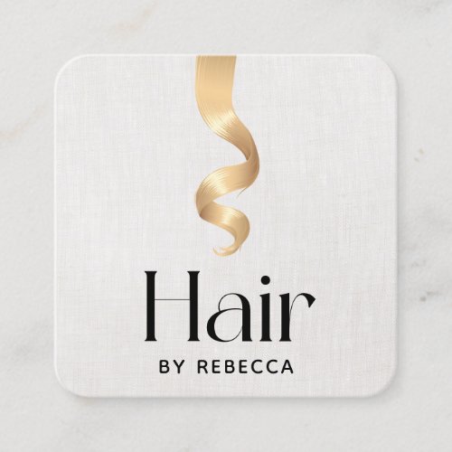 Hair Stylist Blonde Hair  Square Business Card