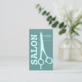 Hair Stylist Bold Modern Salon Scissors Appointment Card (Standing Front)
