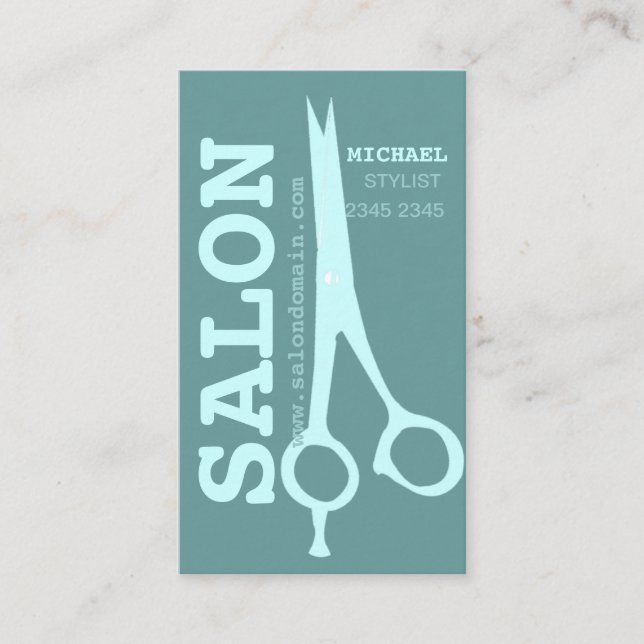 Hair Stylist Bold Modern Salon Scissors Appointment Card (Front)
