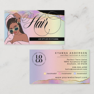 Hair Stylist, Braid Salon, Loc Stylist - Pastel Bu Business Card