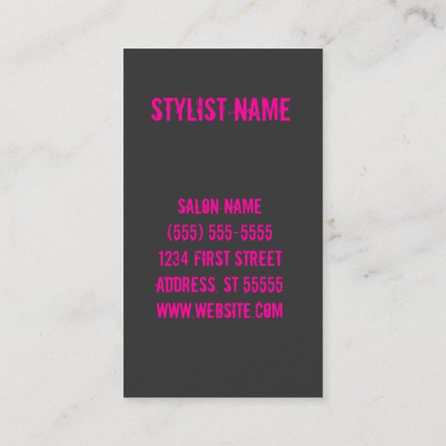 Hair Stylist Business Card (Back)