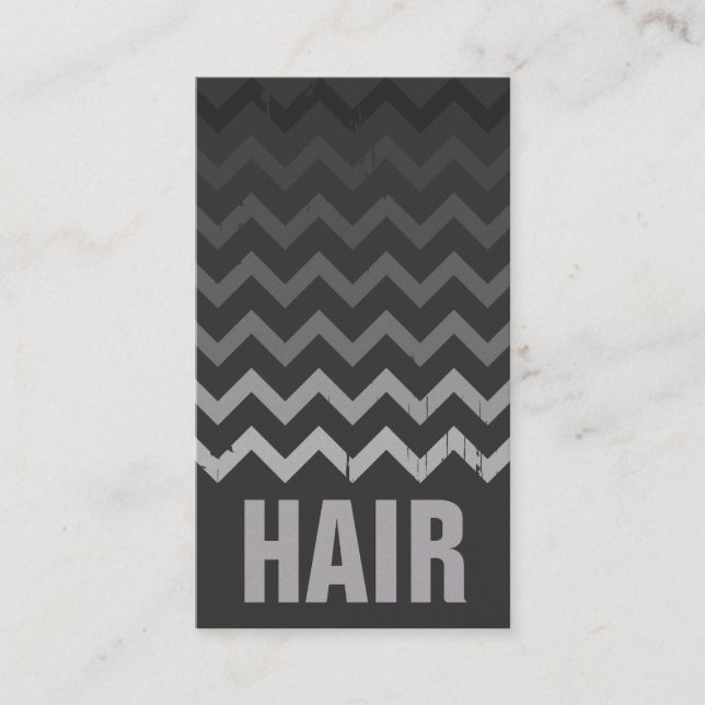 Hair Stylist Business Card - Cracked Gray Ombre (Front)