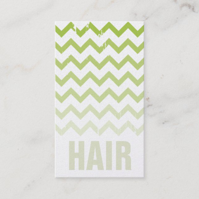 Hair Stylist Business Card - Cracked Green Ombre (Front)