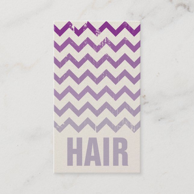 Hair Stylist Business Card - Cracked Purple Ombre (Front)