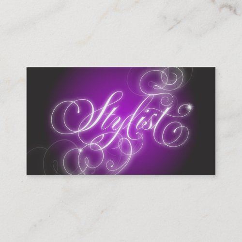 Hair Stylist Business Card Elegant Flourish Glow
