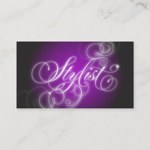 Customizable Hair Stylist Business Card Elegant Flourish Glow