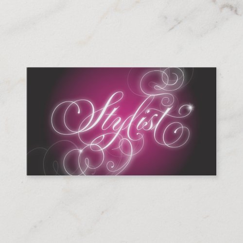 Hair Stylist Business Card Elegant Flourish Glow