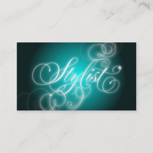 Hair Stylist Business Card Elegant Flourish Glow