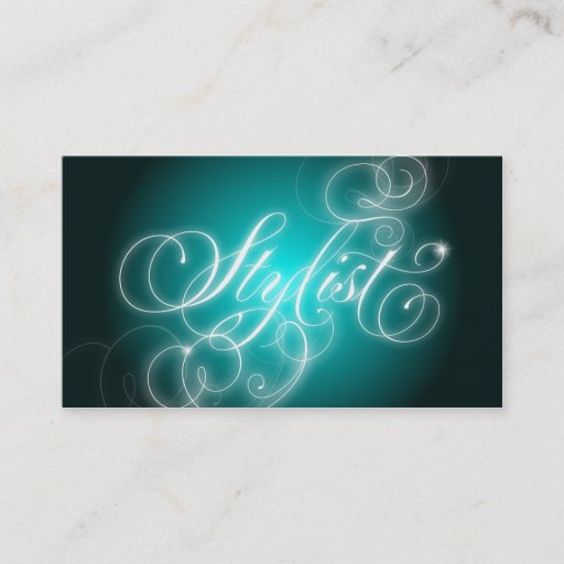 Customizable Hair Stylist Business Card Elegant Flourish Glow