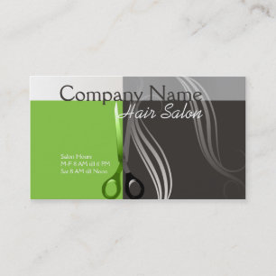 Hair Stylist business card- Green and gray design Card