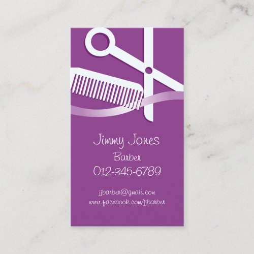 Hair Stylist Business Card Scissors And Comb