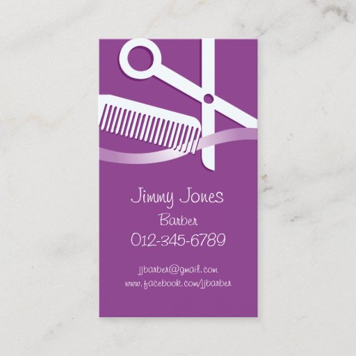 Customizable Hair Stylist Business Card Scissors And Comb