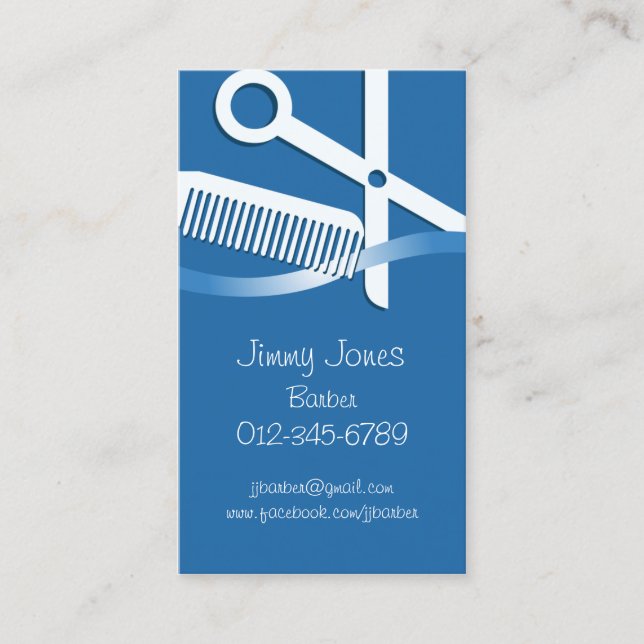 Hair Stylist Business Card Scissors And Comb (Front)