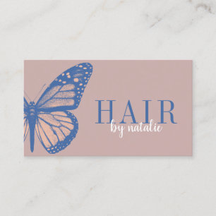 Hair Stylist Butterfly Beauty Salon Dusty Rose Business Card