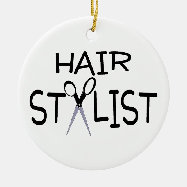 Hair Stylist Ceramic Ornament (Front)